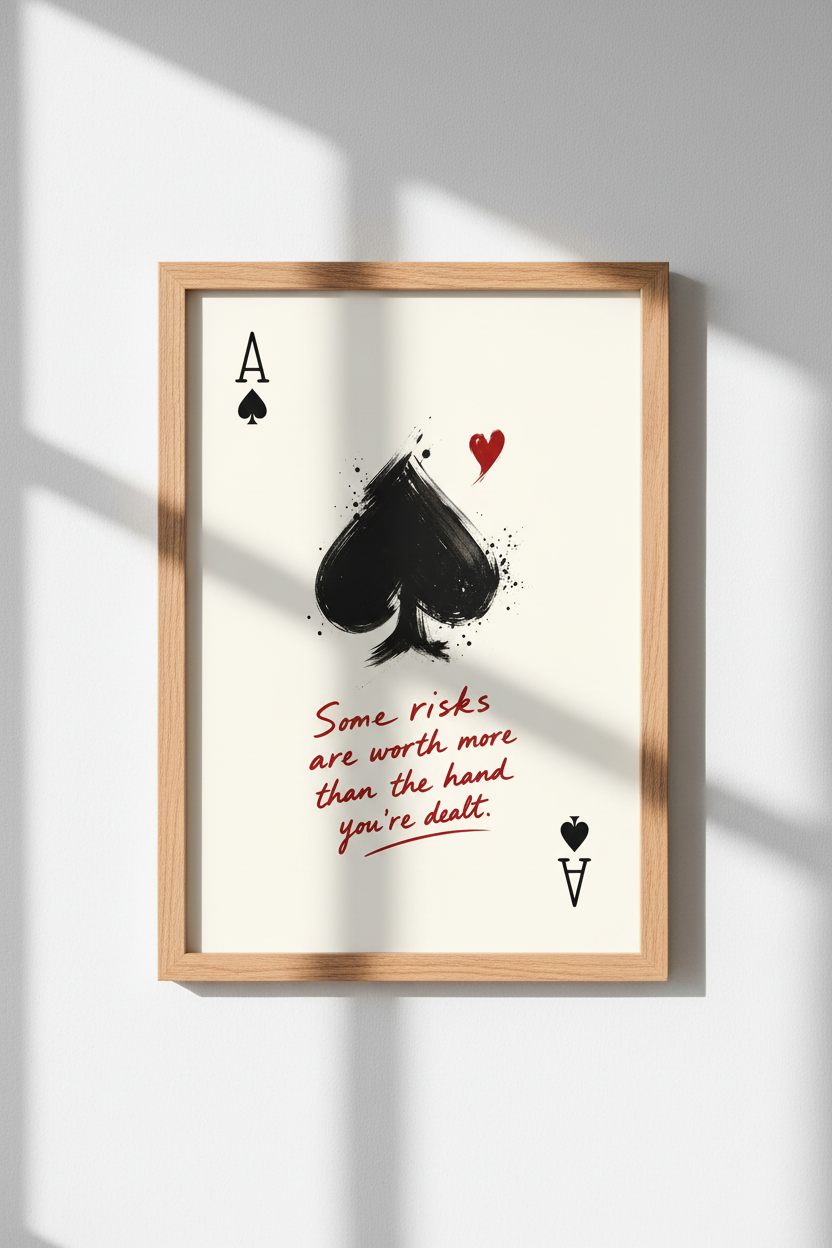 Poker Wall Art Print | Ace of Spades Poster, Man Cave &amp; Game Room Decor