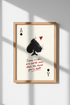 Poker Wall Art Print | Ace of Spades Poster, Man Cave & Game Room Decor