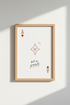 Bet On Yourself Playing Card Wall Art Print | Office Decor | Minimalist Red Poster