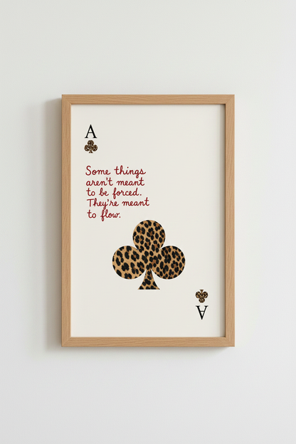 Leopard Ace Card Print | Preppy Wall Art Poster | Eclectic Home Decor