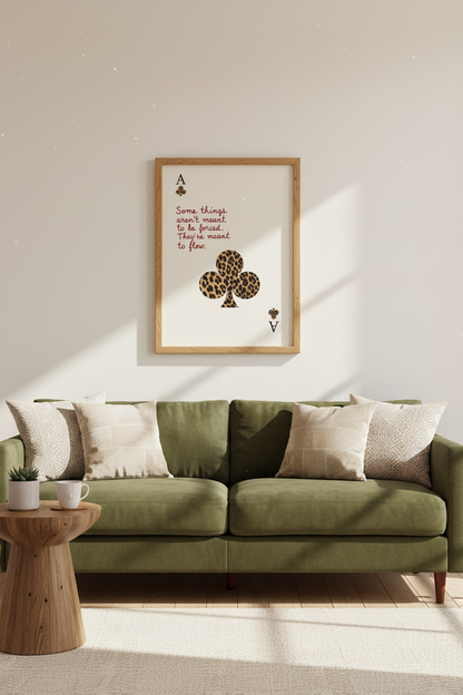Leopard Ace Card Print | Preppy Wall Art Poster | Eclectic Home Decor