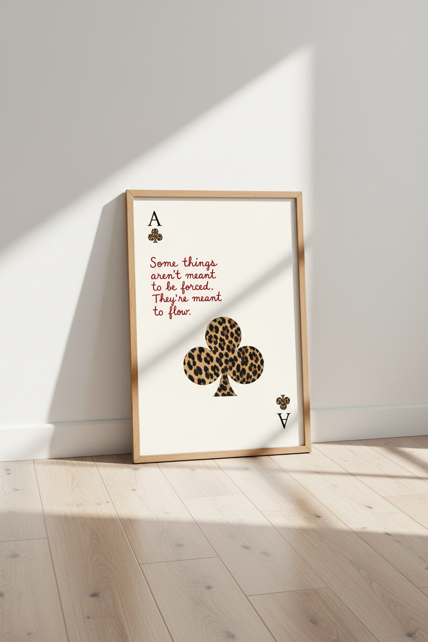 Leopard Ace Card Print | Preppy Wall Art Poster | Eclectic Home Decor