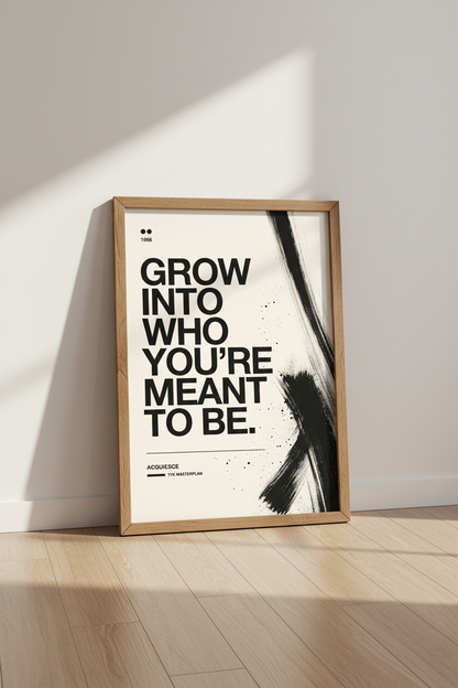 Motivational Quote Typography Print | Modern Black &amp; White Office Decor | Minimalist