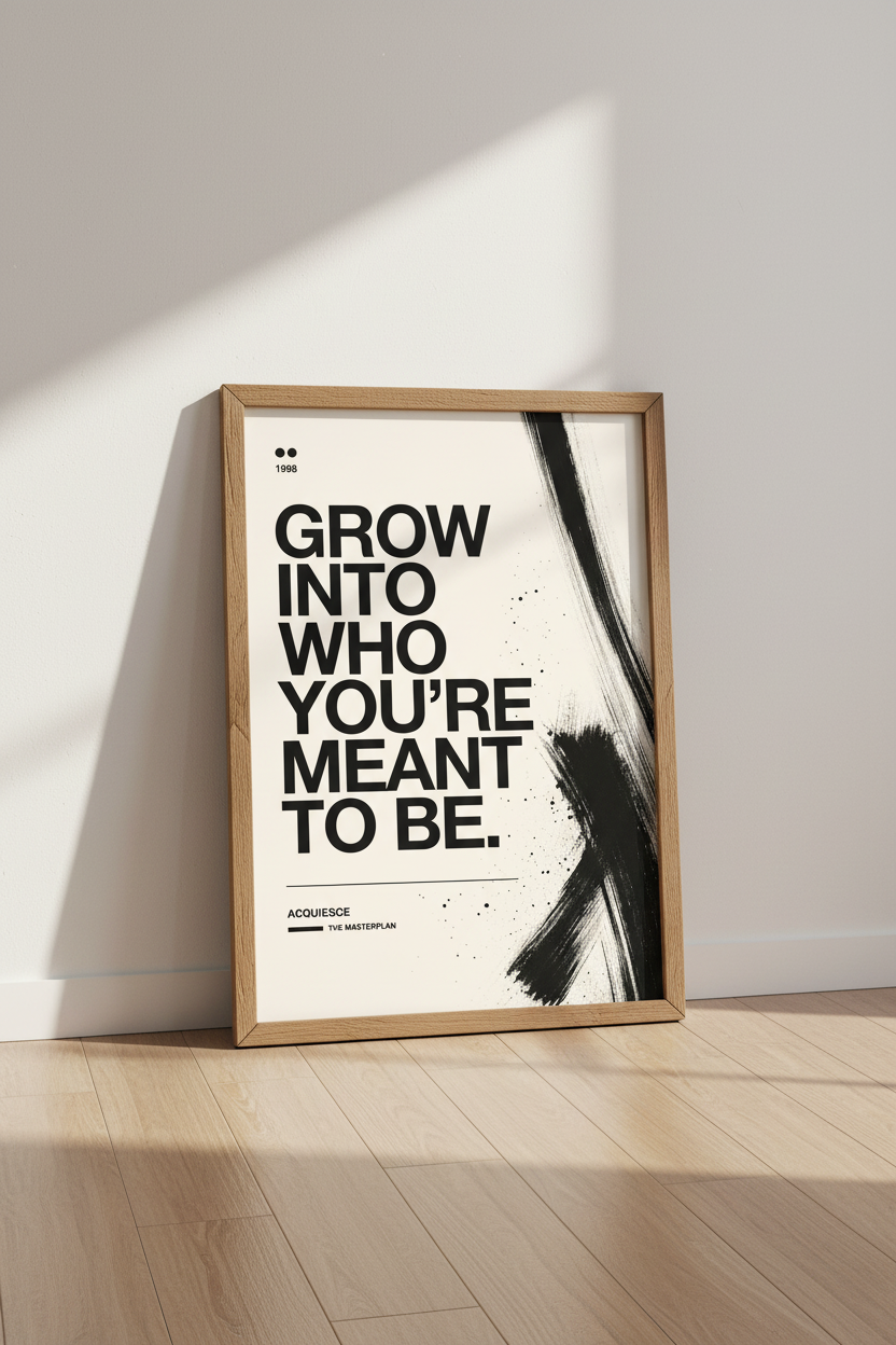 Motivational Quote Typography Print | Modern Black &amp; White Office Decor | Minimalist