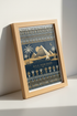 Nile Horizons Egypt Wall Art | Gold Pyramid Poster, Navy Boho Living Room Decor