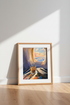 Airplane Window View Wall Art | Impressionist Travel Poster, Sunset Home Office Decor