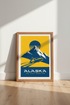 Alaska Travel Poster | Minimalist Mountain Aviation Print, Last Frontier Decor