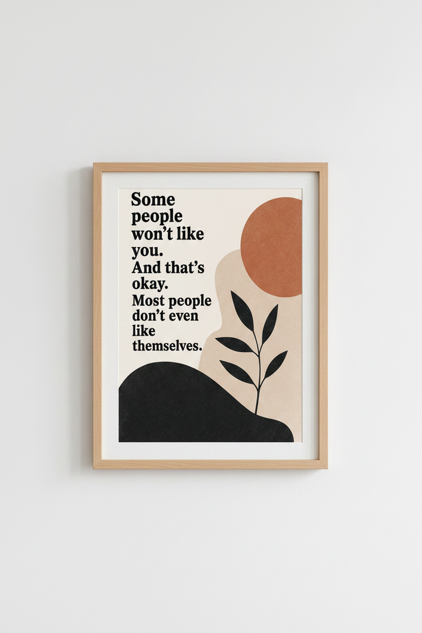 Funny Quote Wall Art | Boho Abstract Typography Poster | Office Home Decor