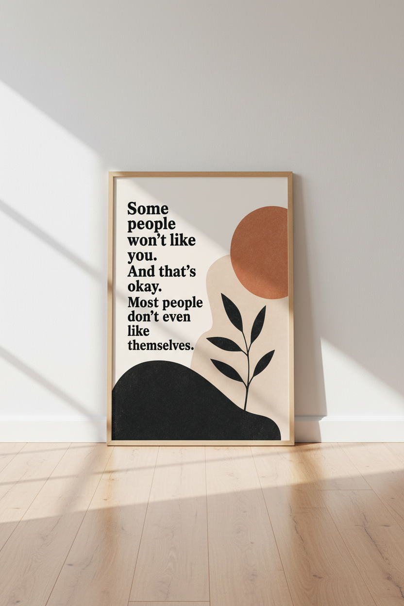 Funny Quote Wall Art | Boho Abstract Typography Poster | Office Home Decor
