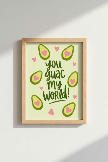 Avocado Pun Art Print | Funny Kitchen Decor, Cute Foodie Poster Gift