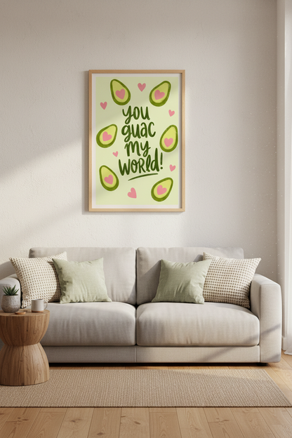 Avocado Pun Art Print | Funny Kitchen Decor, Cute Foodie Poster Gift
