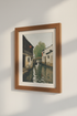 Chinese Water Town Oil Painting | Impressionist Canal Art, Red Lantern Decor