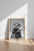 Cute Otter in Bathtub Art | Black and White Photo | Bathroom Wall Decor Poster