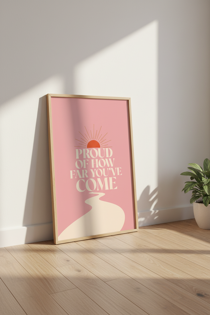 Inspirational Wall Art | Sunset Peach Sunburst, Cozy Living Room Decor