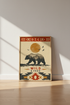 Rustic Grizzly Bear Wall Art | Southwestern Mountain Poster, Cabin & Nursery Decor