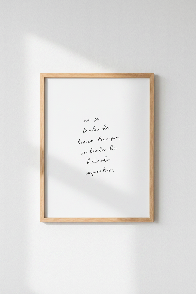 Spanish Quote Wall Art | Minimalist Script Poster, Modern Office Decor