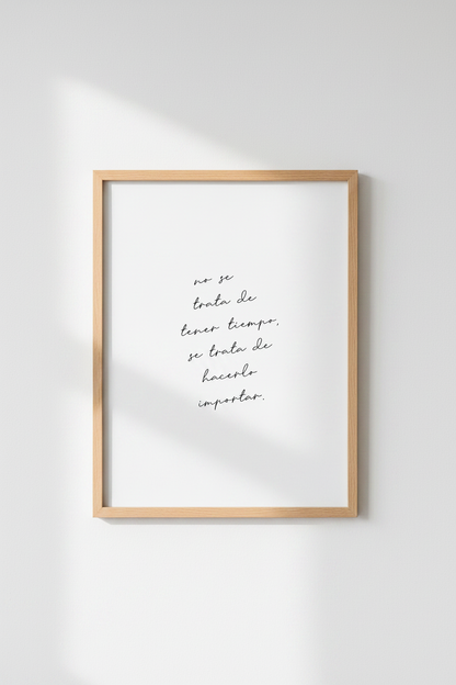 Spanish Quote Wall Art | Minimalist Script Poster, Modern Office Decor