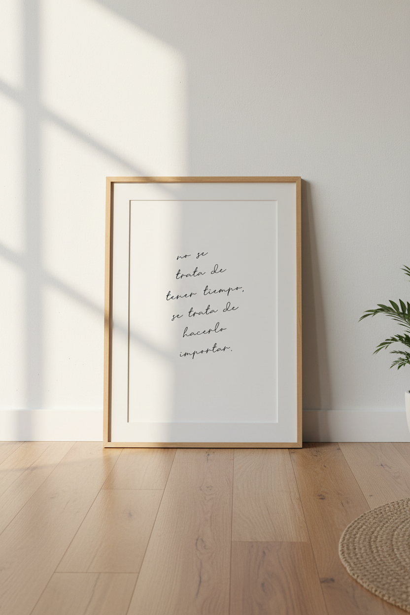 Spanish Quote Wall Art | Minimalist Script Poster, Modern Office Decor