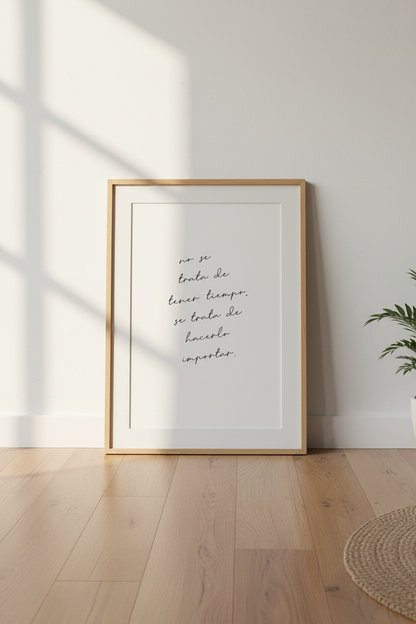 Spanish Quote Wall Art | Minimalist Script Poster, Modern Office Decor