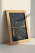 Amsterdam Starry Night Wall Art | Navy & Gold Cityscape Poster, Living Room Decor