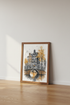 Amsterdam Canal Watercolor Art | European Cityscape Decor | Fall Landscape Poster