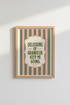Delusions of Grandeur Quote Wall Art | Pink & Green Stripe Poster, Eclectic Home Decor