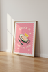 Oyster Quote Art | Pink Retro Foodie Print, Funny Kitchen Decor Poster