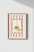 Olive You So Much Poster | Funny Kitchen Wall Art Print | Pink Stripe Aesthetic