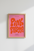 Retro Pink Paloma Cocktail Recipe Wall Art | Kitchen Bar Decor | Groovy Typography Print