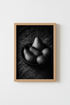 Moody Fruit Wall Art | Black and White Pear Still Life, Rustic Kitchen Decor