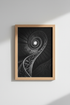 Dark Academia Wall Art | Gothic Spiral Staircase, Moody Black and White Poster