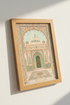 Udaipur City Palace India Art | Pastel Floral Archway Print, Boho Travel Poster