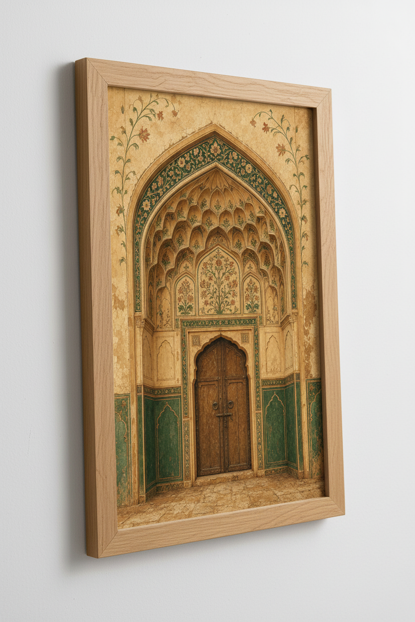 Ancient Persian Archway Wall Art | Mughal Architecture Print, Boho Living Room Decor
