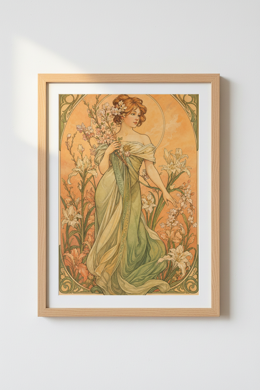 Art Nouveau wall art print | Living Room Decor | Vintage Poster