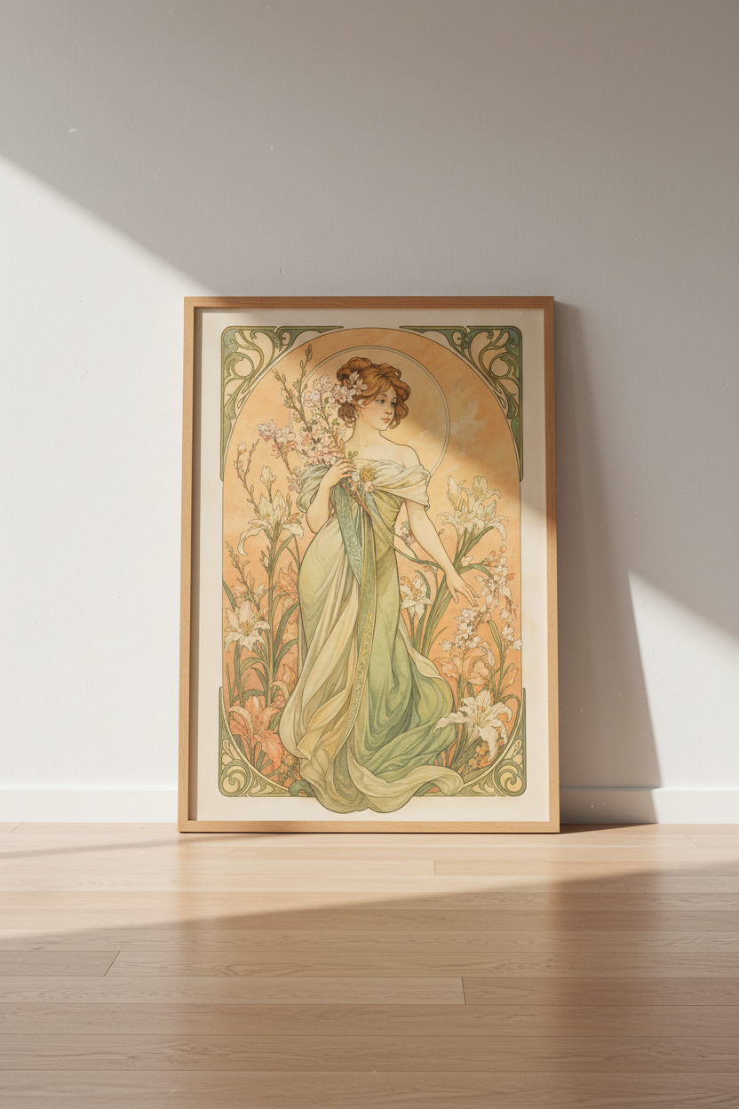 Art Nouveau wall art print | Living Room Decor | Vintage Poster