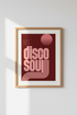 Disco Soul Retro Wall Art Print | Pink & Burgundy 70s Poster | Music Room Decor