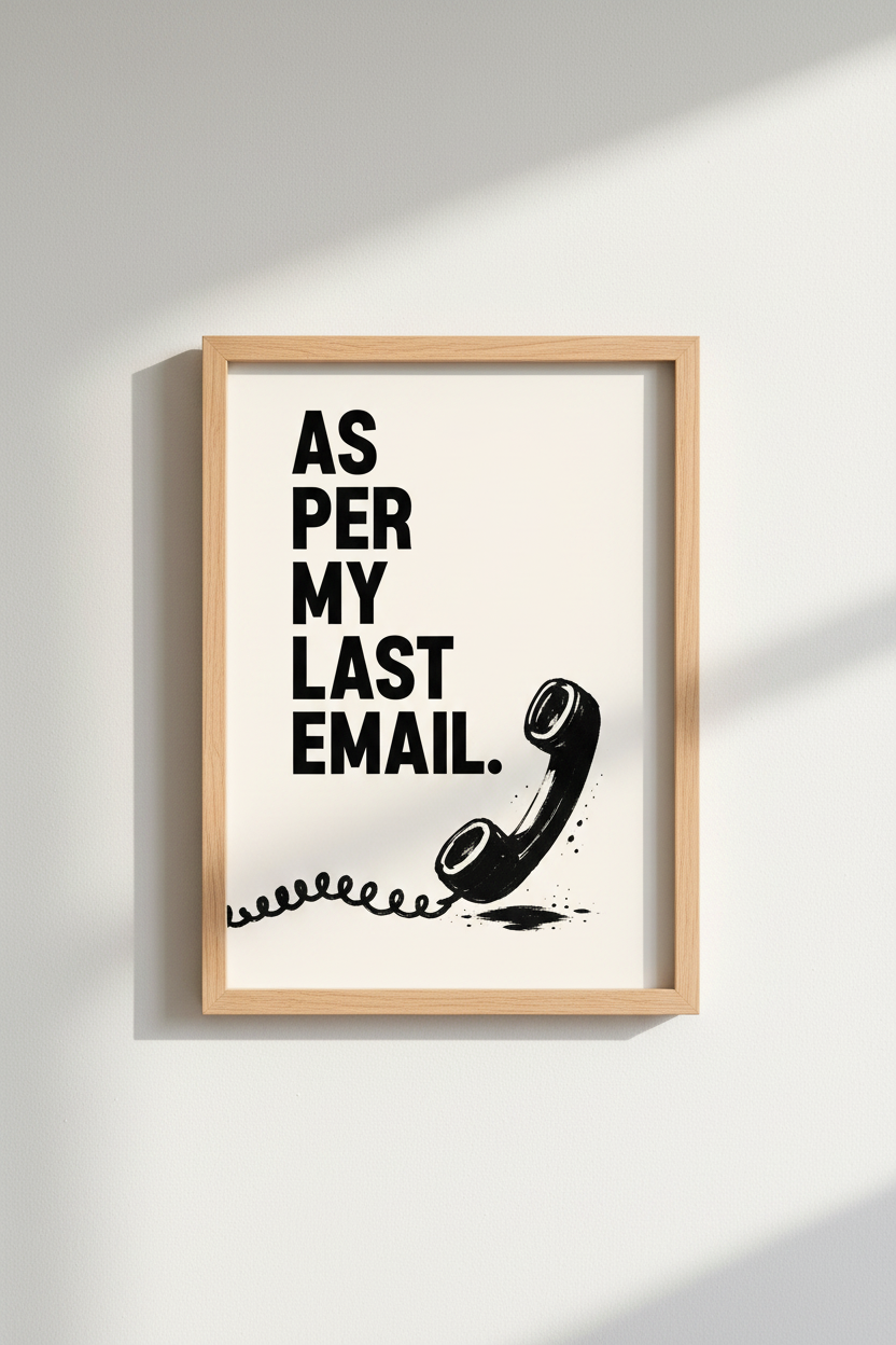 As Per My Last Email Wall Art | Funny Office Decor | Minimalist Retro Poster