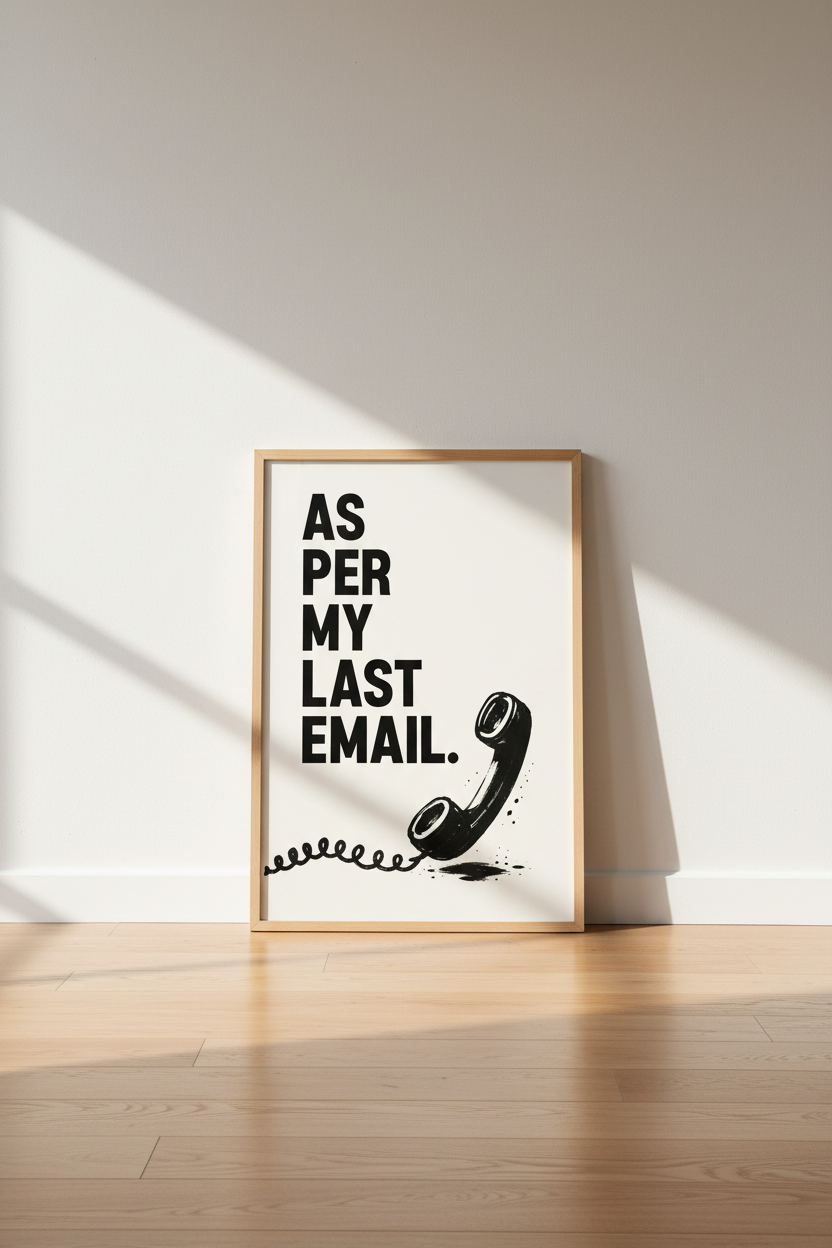 As Per My Last Email Wall Art | Funny Office Decor | Minimalist Retro Poster