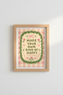 Coquette Preppy Wall Art Print | Pink Gingham Floral Poster | Trendy Dorm Decor