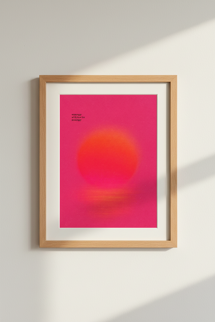 Aura Gradient Wall Art | Pink Manifestation Poster, Dopamine Decor Aesthetic