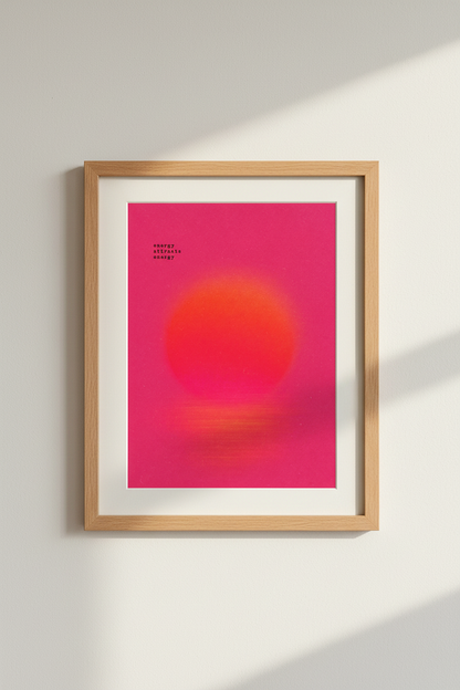 Aura Gradient Wall Art | Pink Manifestation Poster, Dopamine Decor Aesthetic