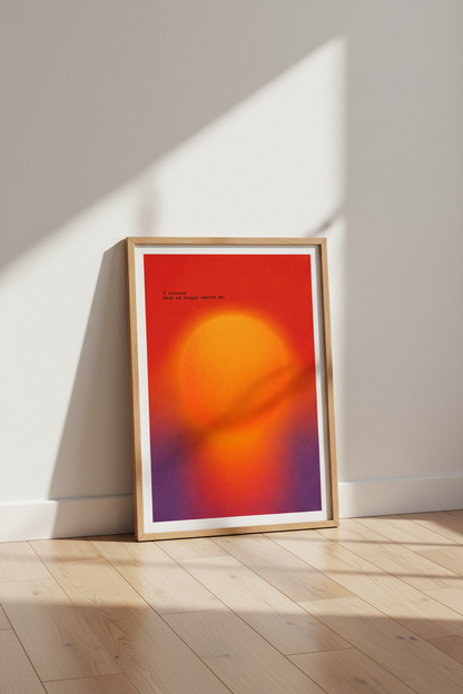 Gradient Aura Wall Art Print | Oranges &amp; Purples, Spiritual Meditation Room Poster