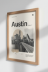 Austin Skyline Wall Art | Minimalist Texas Travel Poster, Modern Office Decor