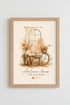 Autumn Leaves Watercolor Art | Cozy Fall Window Scene, Rustic Farmhouse Decor Poster