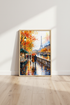 Paris in Autumn Watercolor Print | Eiffel Tower Scene | Romantic Fall Wall Art