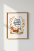 Cozy Sweater Season Fall Wall Art | Watercolor Pumpkin Poster | Aesthetic Autumn Decor