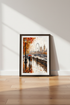 London Autumn Watercolor Wall Art | Thames Cityscape Poster | Romantic Fall Decor