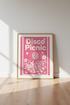 Disco Picnic Wall Art | Pink Retro Picnic Poster, Preppy Dorm Decor