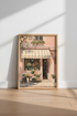 French Flower Shop Print | Pink Parisian Boutique, Romantic Floral Wall Decor