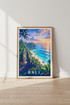 Bali Asia Travel Poster | Tropical Sunset Landscape, Coastal Home Decor Art